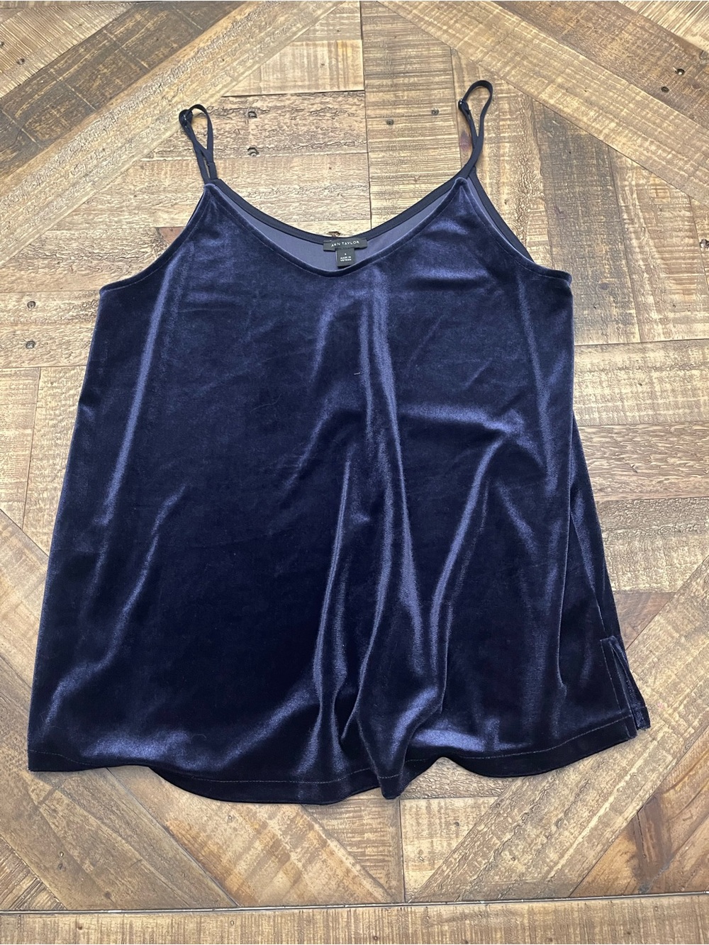 NWT Ann Taylor Luxury Velvet Camisole Tank Top - Navy Blue